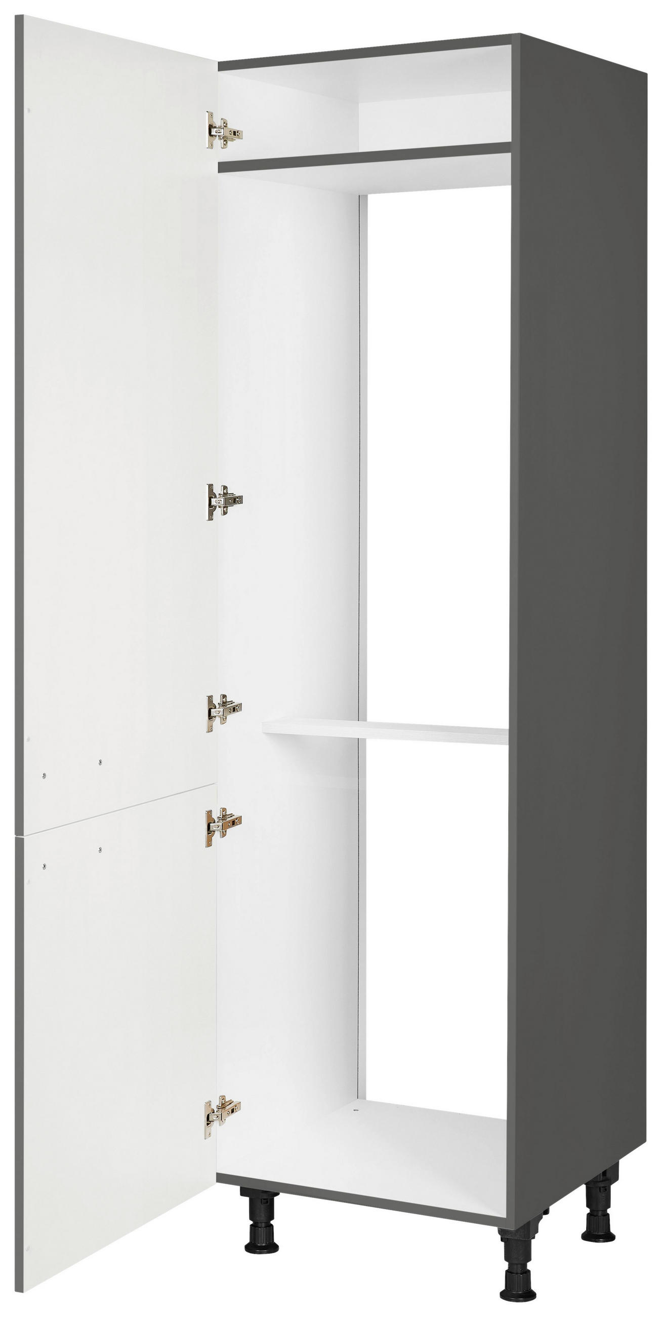 GERÄTEUMBAUSCHRANK 60/216,6/58 cm  in Schieferfarben  - Schieferfarben/Edelstahlfarben, MODERN, Holzwerkstoff/Metall (60/216,6/58cm) - Nobilia