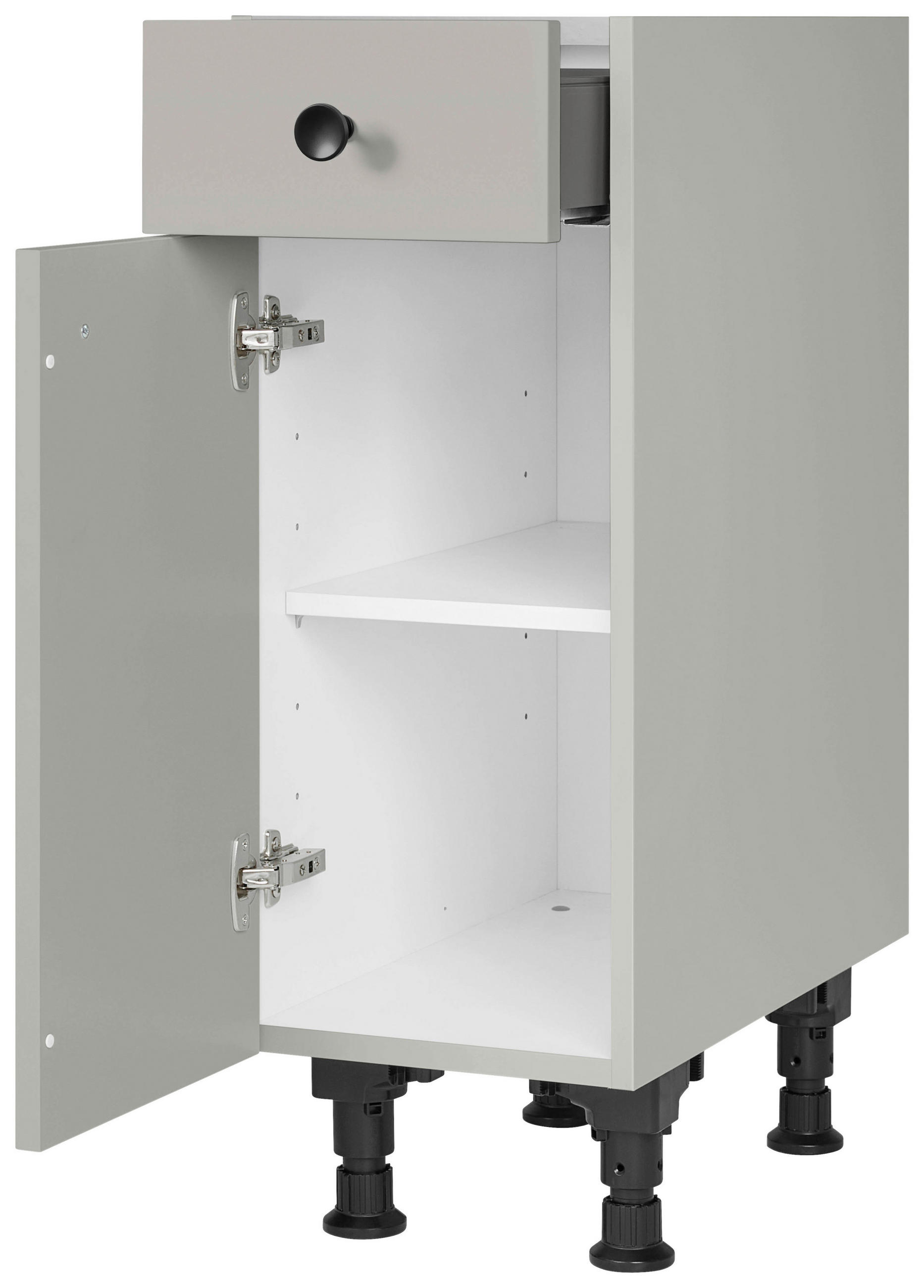 SCHUBKASTENUNTERSCHRANK 30/87/56 cm  in Grau  - Schwarz/Grau, MODERN, Holzwerkstoff/Metall (30/87/56cm) - Nobilia