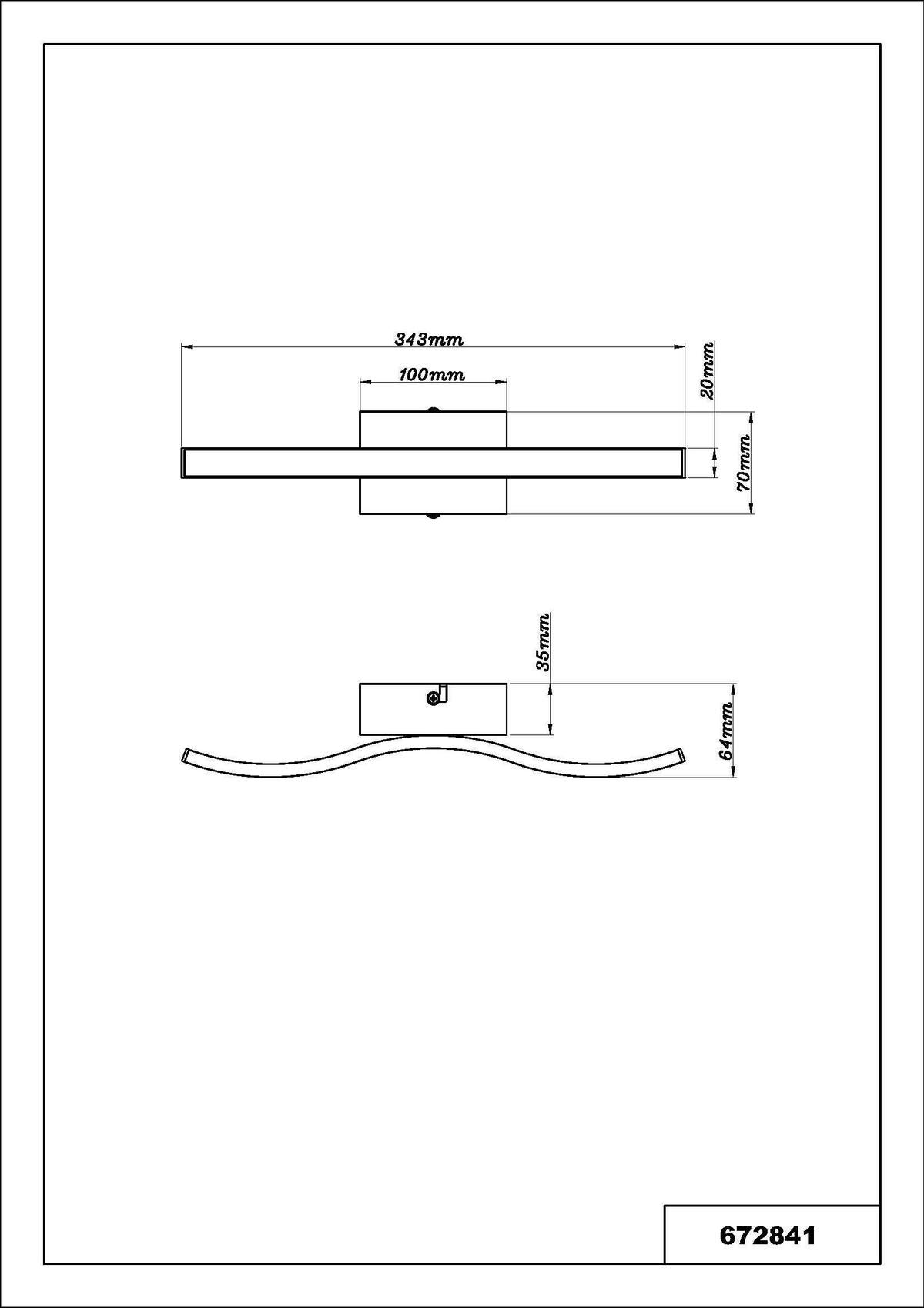 LED PLAFONJERA - opal/crna, Dizajnerski, plastika (34,3/7/6,4cm) - Best Price