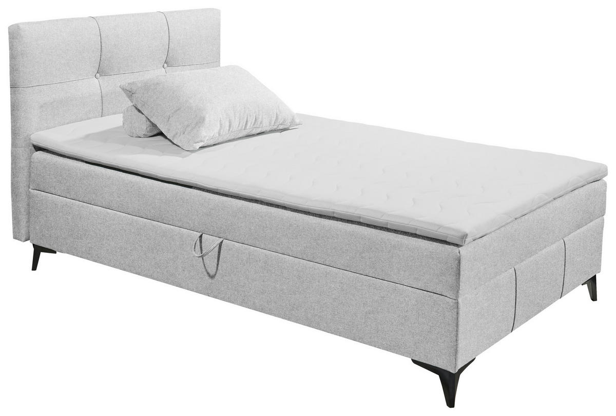 BOXBETT 120/200 cm  in Hellgrau  - Hellgrau, Basics, Holzwerkstoff/Textil (120/200cm) - Xora