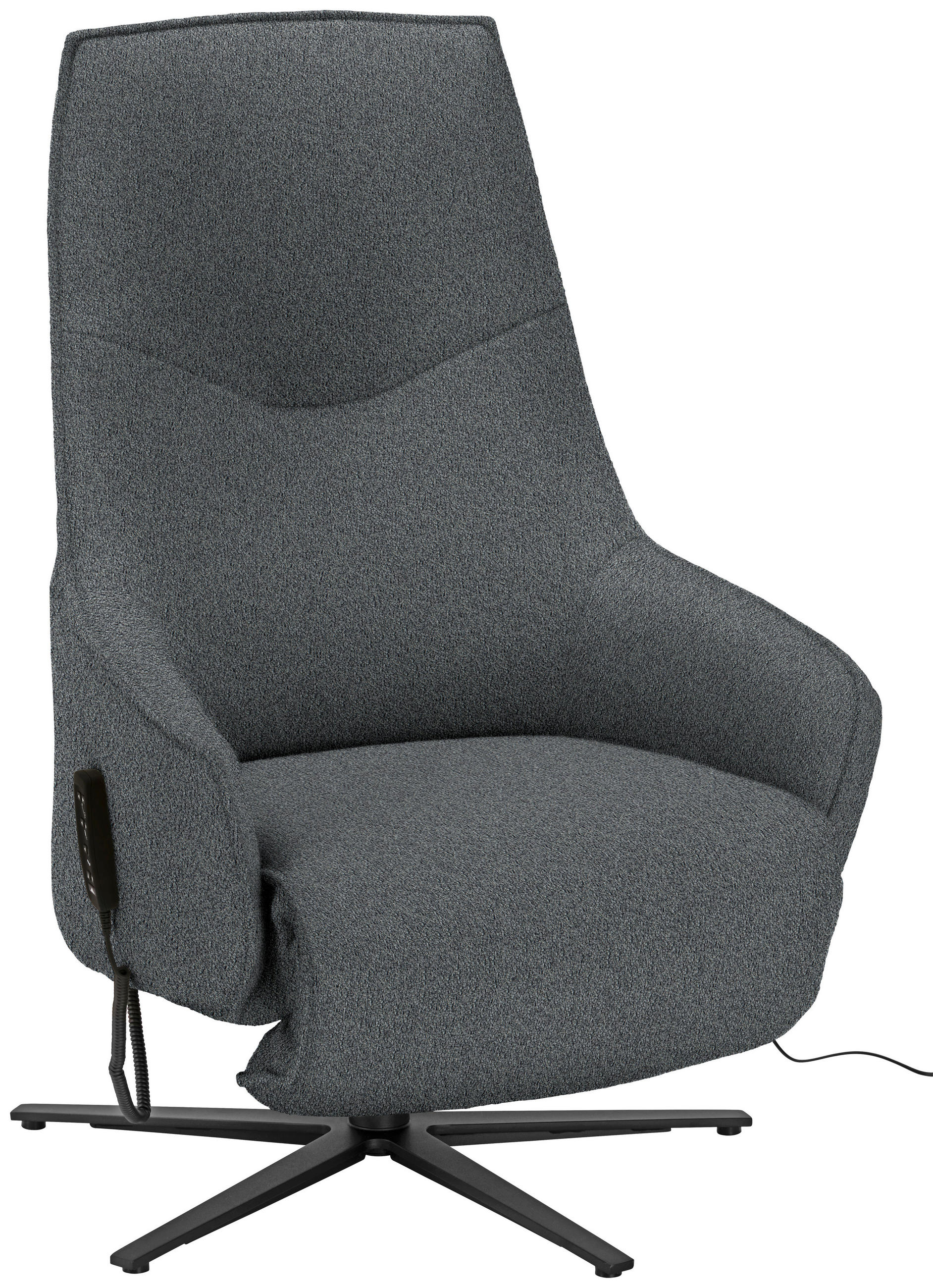 RELAXSESSEL in Textil Grau  - Anthrazit/Grau, Design, Textil/Metall (70/112/85cm) - Himolla