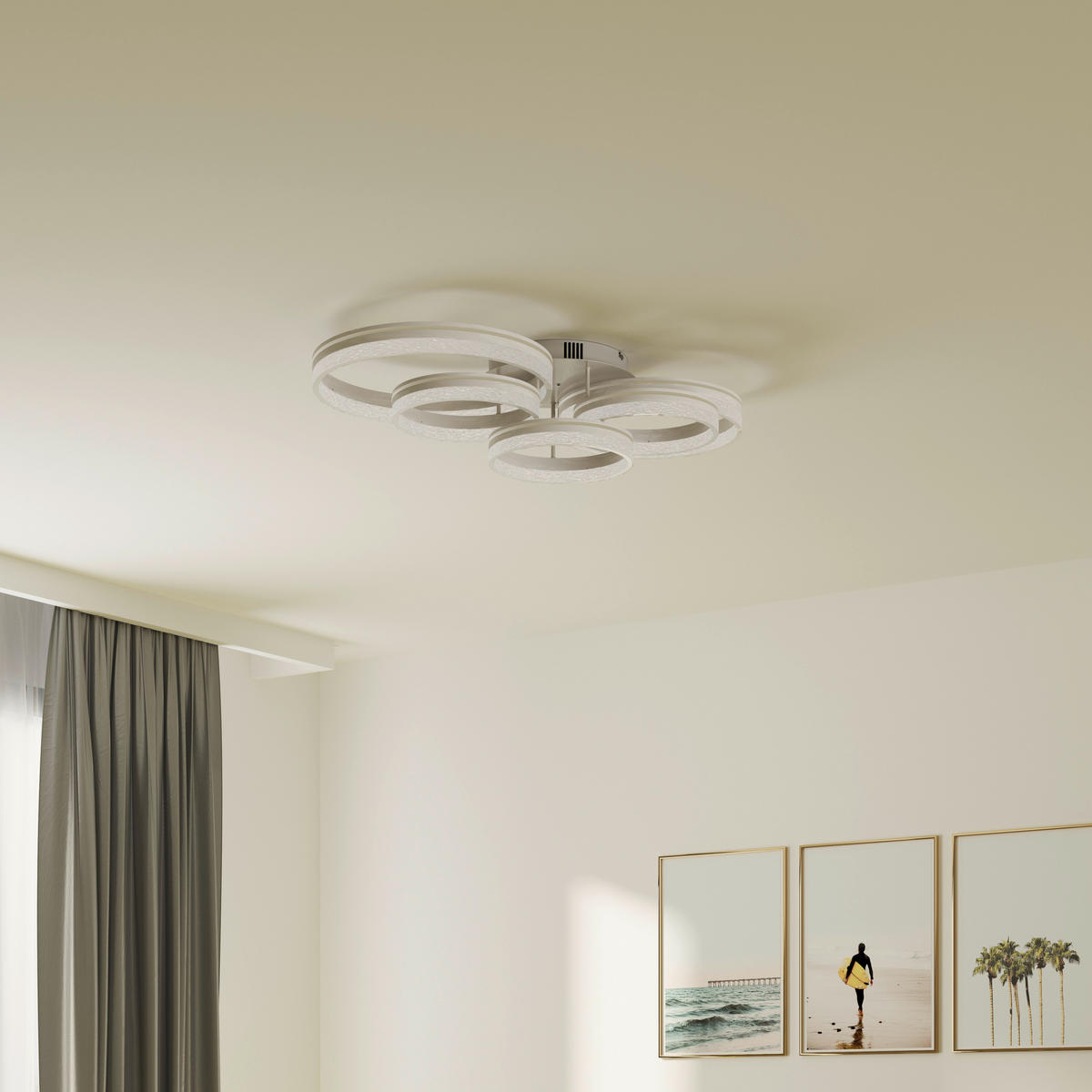 STROPNÍ LED SVÍTIDLO, 100/56/22 cm - cappuccino, Design, kov/plast (100/56/22cm) - Novel