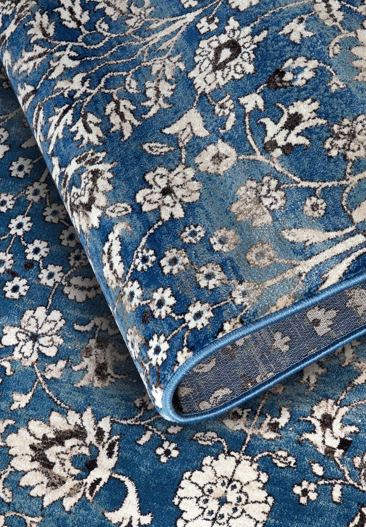 FLACHWEBETEPPICH  Wohnzimmer 160/235 cm Kollektion 1869 Blau, Creme rechteckig  - Blau/Creme, Design, Kunststoff/Textil (160/235cm) - Villeroy & Boch
