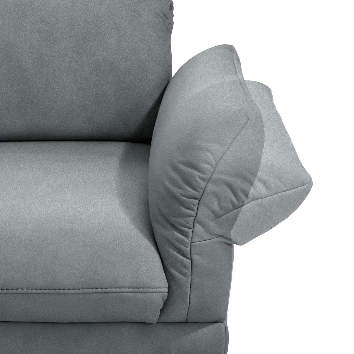 ECKSOFA in Echtleder Hellblau  - Anthrazit/Hellblau, Design, Leder/Metall (173/308cm) - Joop!