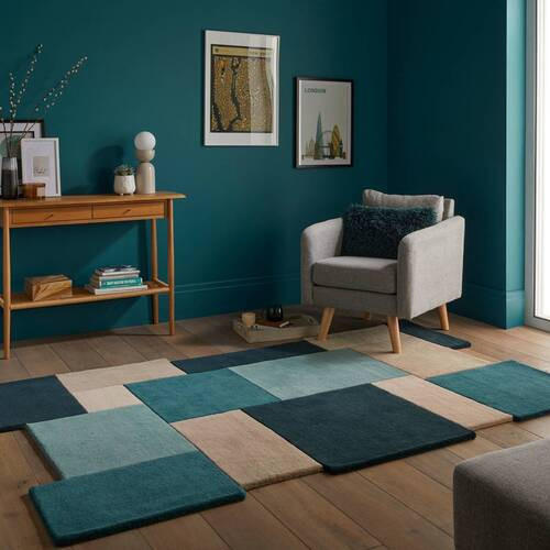WOLLTEPPICH 180/120 cm Petrol  - Petrol, Basics, Textil (180/120cm) - Xora