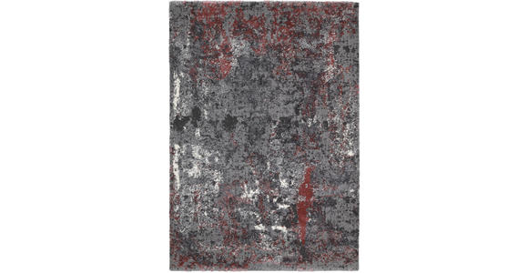 VINTAGE-TEPPICH 65/130 cm Timeline Quantum Grau, Hellrot  - Hellrot/Grau, Design, Textil (65/130cm) - Novel