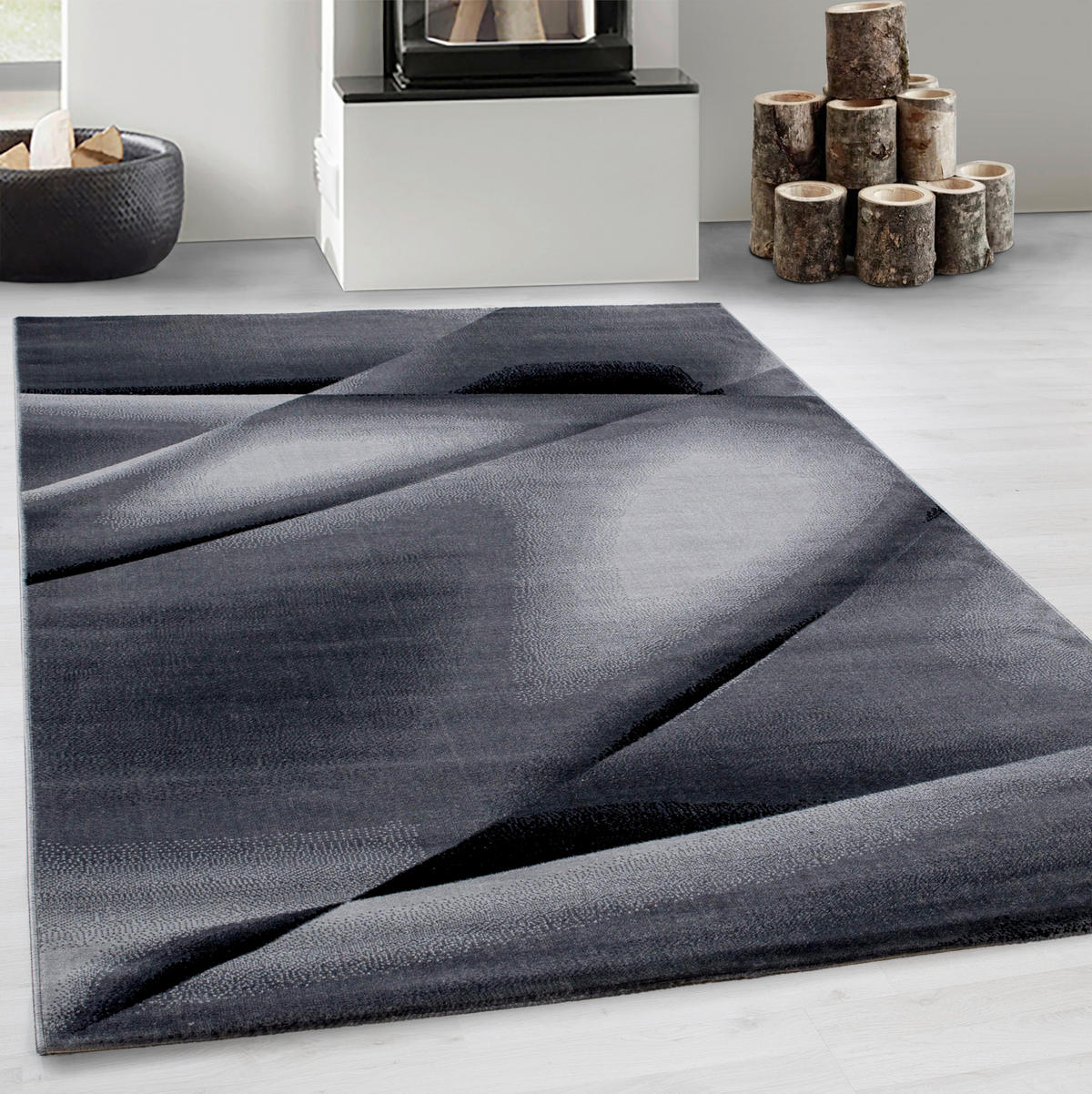 VÄVD MATTA 160/230 cm Miami  - svart, Trend, textil (160/230cm) - Novel