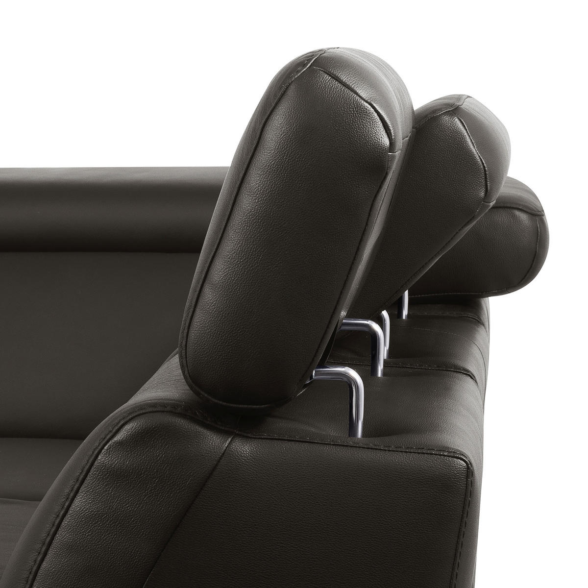 ECKSOFA  in Lederlook Echtleder Dunkelbraun  220/274 cm  - Dunkelbraun/Schwarz, Design, Leder/Textil (220/274cm) - Livetastic