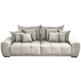 BIGSOFA  in Feincord Creme  - Creme/Schwarz, KONVENTIONELL, Holz/Textil (280/67/120cm) - Carryhome