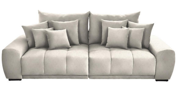 BIGSOFA  in Feincord Creme  - Creme/Schwarz, KONVENTIONELL, Holz/Textil (280/67/120cm) - Carryhome