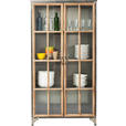 VITRINE  in massiv Pappel Grau, Naturfarben, Hellbraun - Hellbraun/Naturfarben, Design, Glas/Holz (97/187/39cm) - Ambia Home