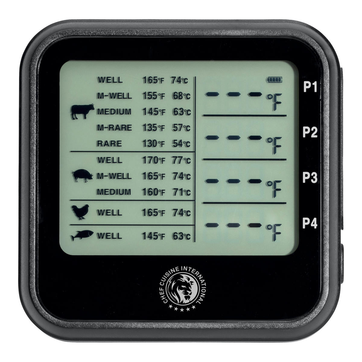 BRATENTHERMOMETER BBQ  - Edelstahlfarben/Schwarz, Basics, Kunststoff/Metall - CHEF CUISINE