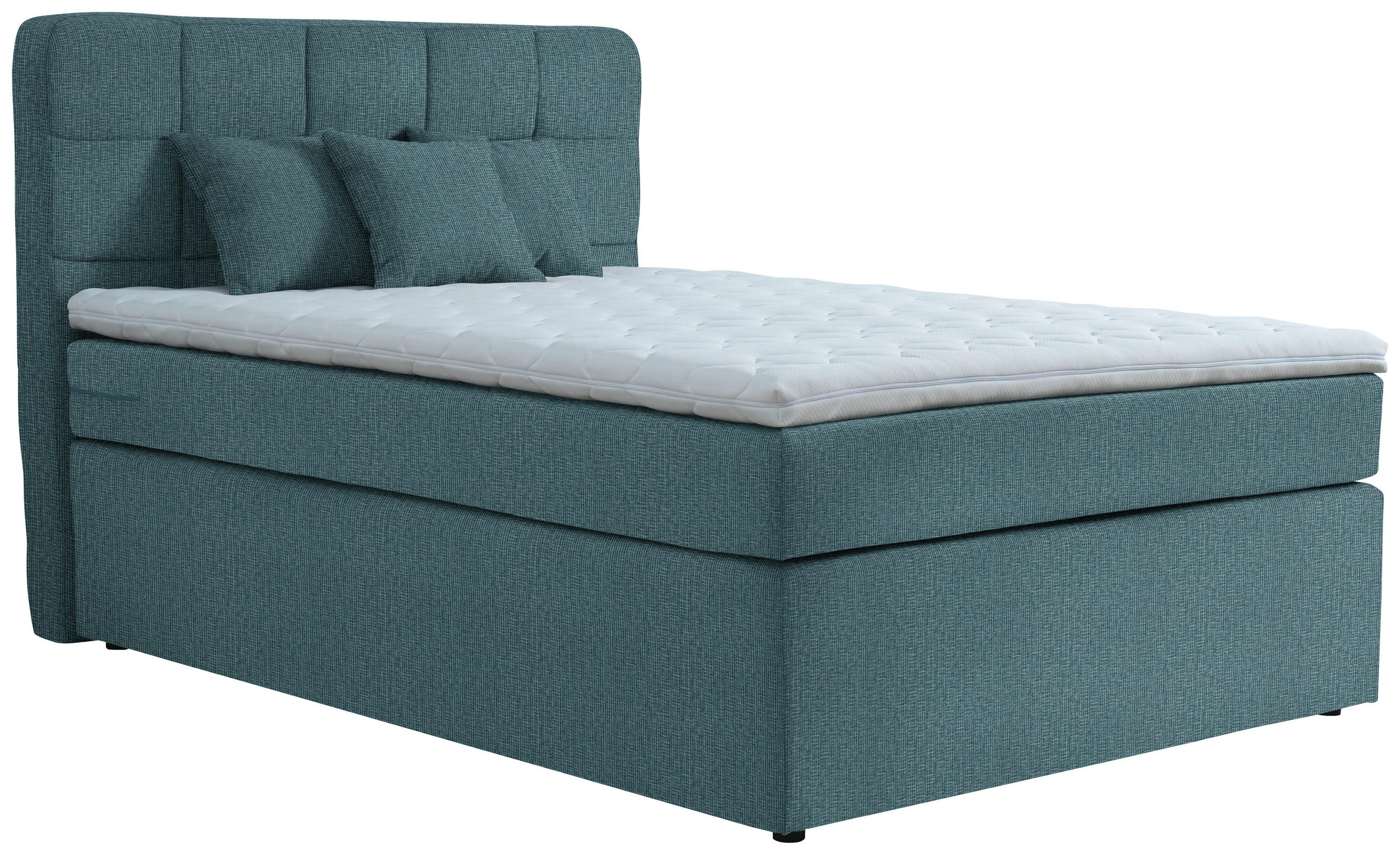BOXSPRINGBETT 140/200 cm  in Petrol  - Petrol/Schwarz, KONVENTIONELL, Kunststoff/Textil (140/200cm) - Moderano