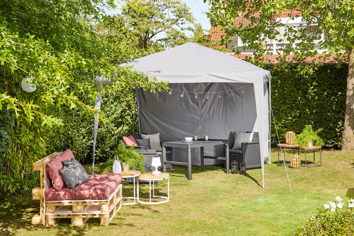 PAVILLON 300/260/300 cm Stahl  - Grau, KONVENTIONELL, Textil/Metall (300/260/300cm) - Siena Garden