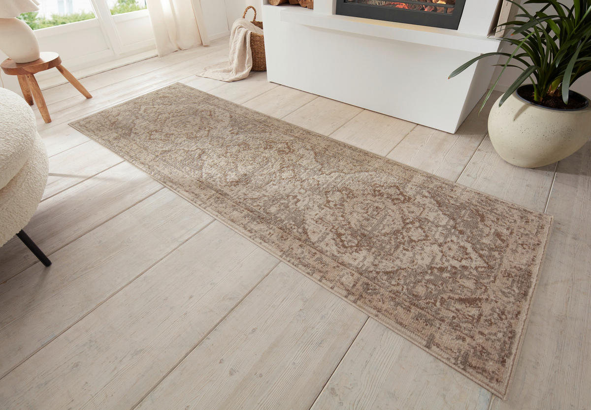 LÄUFER 80/200 cm Terrain  - Creme/Braun, Design, Kunststoff/Textil (80/200cm)