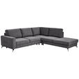 ECKSOFA Dunkelgrau Chenille  - Dunkelgrau/Schwarz, KONVENTIONELL, Textil/Metall (275/257cm) - Carryhome