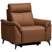 SESSEL Echtleder Cognac  - Cognac/Schwarz, Design, Leder/Metall (107/105/98cm) - Belluti