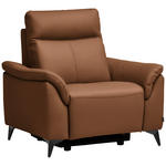 SESSEL in Echtleder Cognac  - Cognac/Schwarz, Design, Leder/Metall (107/105/98cm) - Belluti