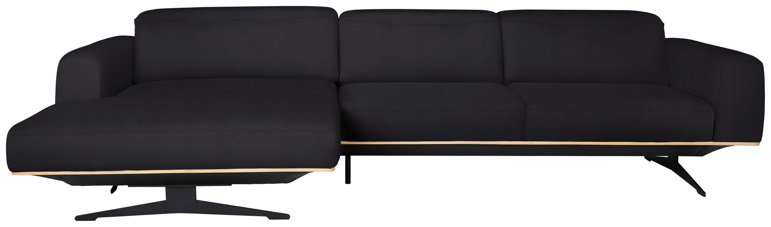 ECKSOFA in Echtleder Dunkelbraun  163/305 cm  - Eichefarben/Dunkelbraun, Design, Leder/Holz (163/305cm) - Novel