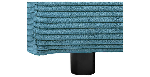 ECKSOFA  in Cord Petrol  265/224 cm  - Petrol/Schwarz, Design, Kunststoff/Textil (265/224cm) - Hom`in