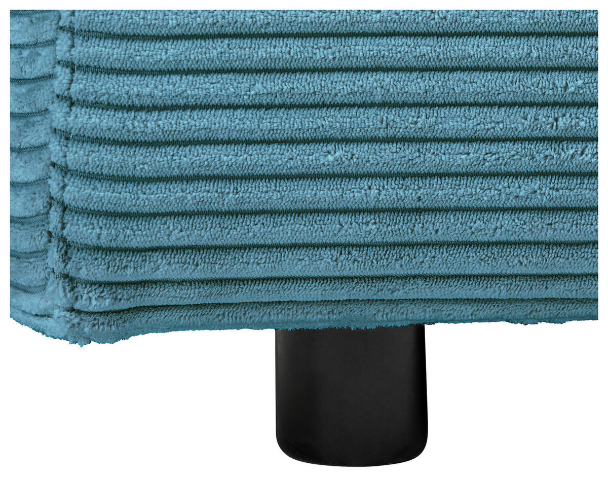 ECKSOFA in Cord Petrol  - Petrol/Schwarz, Design, Kunststoff/Textil (265/224cm) - Hom`in