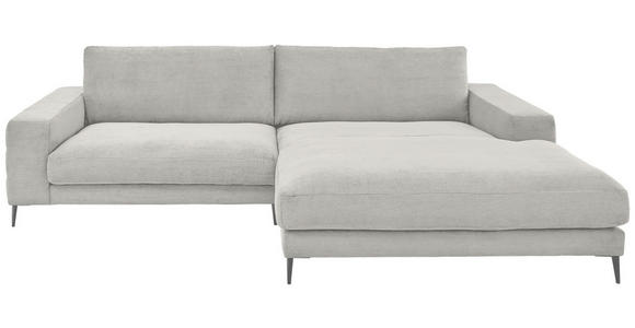 ECKSOFA Badia Base in Feincord Weiß  293/207 cm  - Schwarz/Weiß, Design, Textil/Metall (293/207cm) - Dieter Knoll