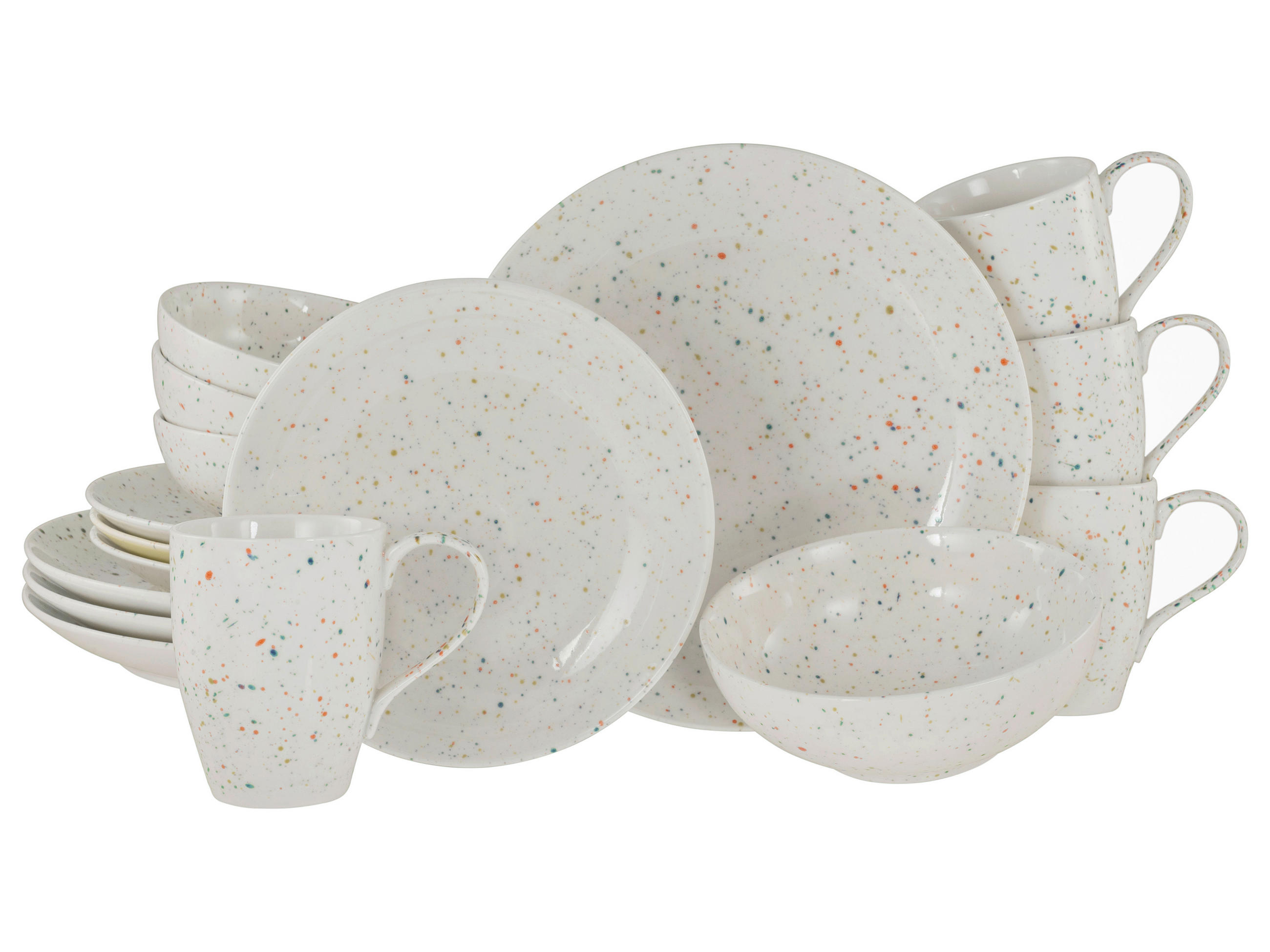 KOMBISERVICE Confetti 16-teilig  - Creme, Basics, Keramik - Creatable