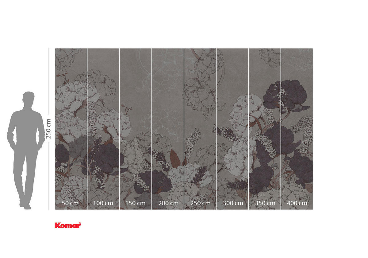 NON WOVEN-TAPET 400/250 cm  - vit/brun, Basics (400/250cm) - Komar