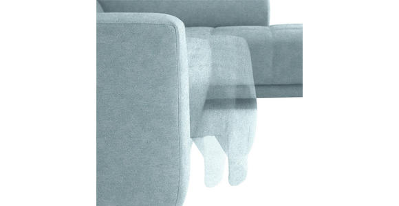 ECKSOFA  in Mikrofaser Hellblau  301/207 cm  - Schwarz/Hellblau, Design, Textil/Metall (301/207cm) - Xora