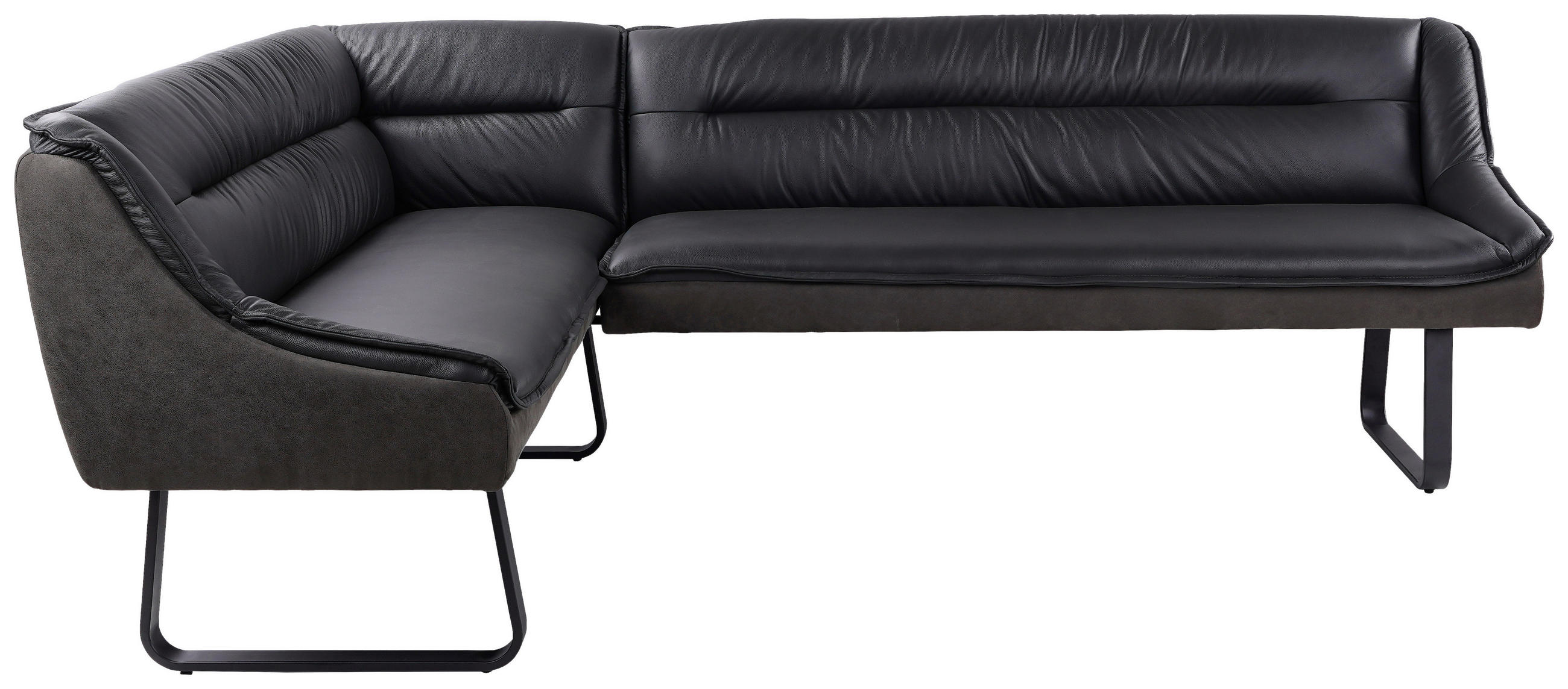 ECKBANK 178/237 cm  in Anthrazit  - Anthrazit/Schwarz, Design, Leder/Textil (178/237cm) - Novel