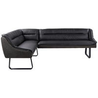 HÖRNBÄNK 178/237 cm  i antracit  - svart/antracit, Design, metall/läder (178/237cm) - Novel