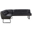 ECKBANK 178/237 cm in Anthrazit - Anthrazit/Schwarz, Design, Leder/Textil (178/237cm) - Novel