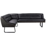 ECKBANK 178/237 cm  in Anthrazit  - Anthrazit/Schwarz, Design, Leder/Textil (178/237cm) - Novel