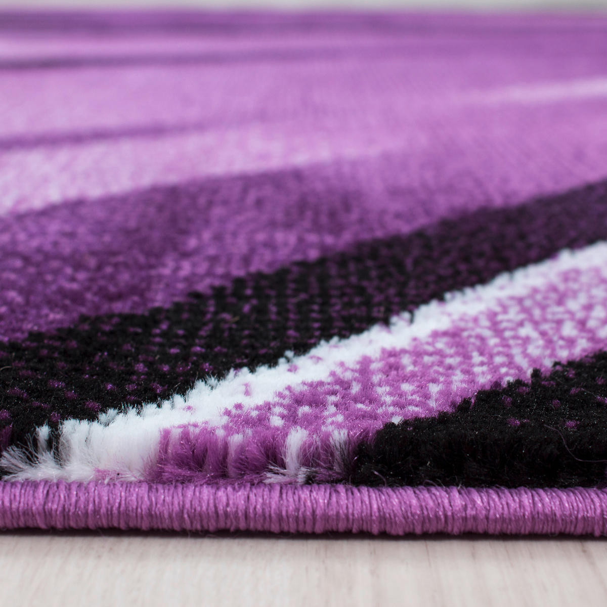 FLACHWEBETEPPICH 140/200 cm Parma Schwarz, Weiß, Violett  - Violett/Schwarz, Design, Textil (140/200cm) - Novel