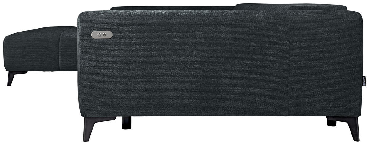 HÖRNSOFFA i chenille mörkgrå  - mörkgrå/svart, Klassisk, textil/plast (222/279cm) - MID.YOU