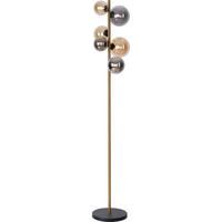 LED-STEHLEUCHTE - Messingfarben/Bernsteinfarben, Lifestyle, Glas/Metall (28,5/26,5/155cm) - Dieter Knoll