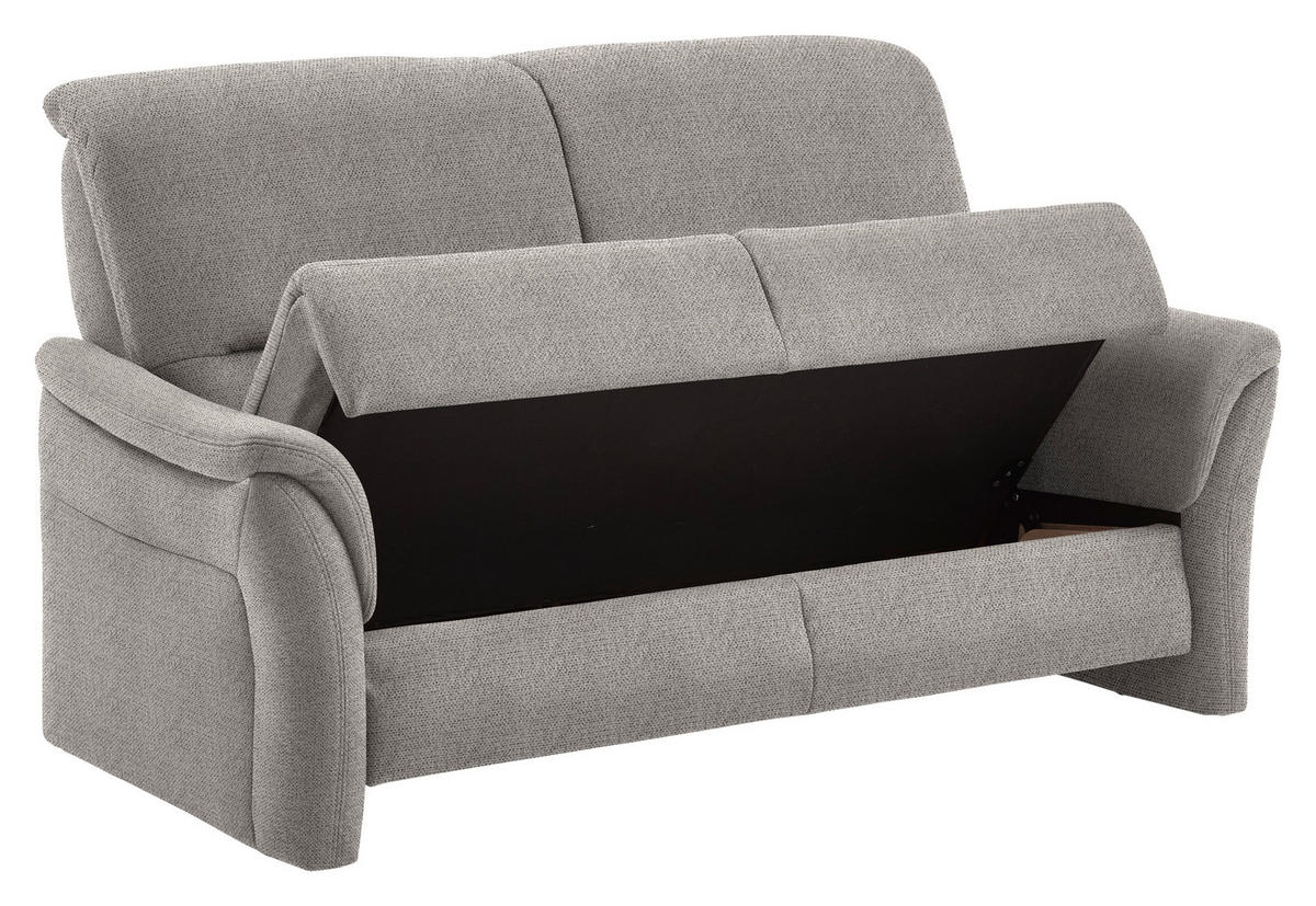 SITZGARNITUR Flachgewebe Graubraun  - Graubraun/Alufarben, Konventionell, Textil/Metall (198/172/96/93cm) - Beldomo Premium