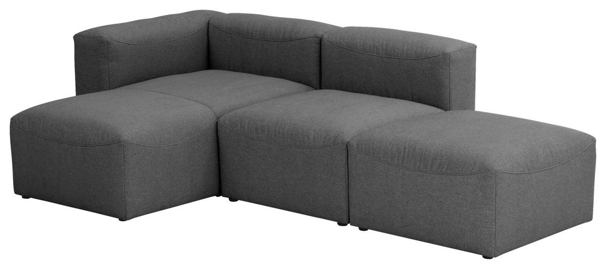 ECKSOFA in Flachgewebe Anthrazit   - Anthrazit, Design, Kunststoff/Textil (250/73/160cm) - Max Winzer