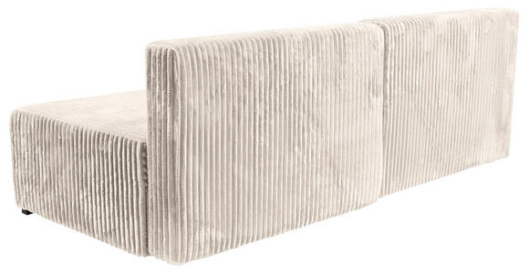 ECKSOFA Creme Cord  - Creme/Schwarz, MODERN, Holz/Textil (145/210cm) - Carryhome