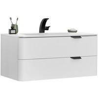 WASCHTISCHKOMBI 100 cm  - Weiss/Schwarz, Design, Holzwerkstoff/Stein (100cm) - home24