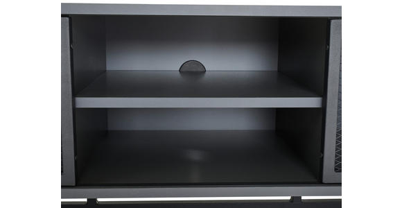 LOWBOARD  in 132/46/41 cm  - Anthrazit/Schwarz, MODERN, Holzwerkstoff/Metall (132/46/41cm) - Novel