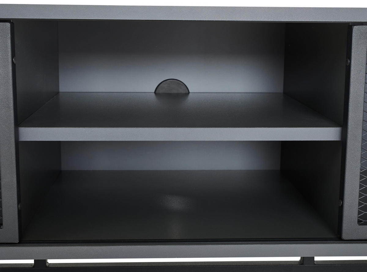 NÍZKÁ KOMODA, antracitová, černá, 132/46/41 cm - černá/antracitová, Moderní, kov/kompozitní dřevo (132/46/41cm) - P & B