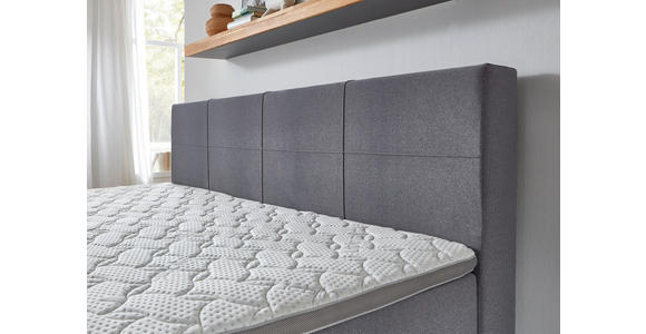 BOXSPRINGBETT 240/200 cm in Grau - Chromfarben/Grau, KONVENTIONELL, Holz/Holzwerkstoff (240/200cm) - Carryhome