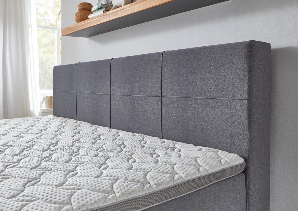 BOXSPRINGBETT 240/200 cm  in Grau  - Chromfarben/Grau, KONVENTIONELL, Holz/Kunststoff (240/200cm) - Carryhome