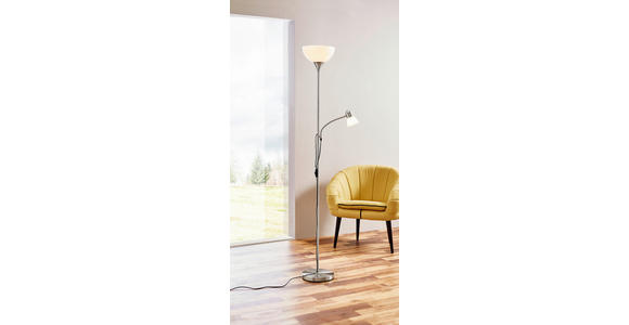 STEHLEUCHTE 25/181,5 cm - Weiß/Nickelfarben, Basics, Kunststoff/Metall (25/181,5cm) - Boxxx