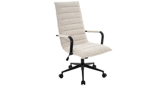 DREHSTUHL in Webstoff Naturfarben, Schwarz - Schwarz/Naturfarben, Design, Kunststoff/Textil (64/102-110/75,5cm) - Carryhome