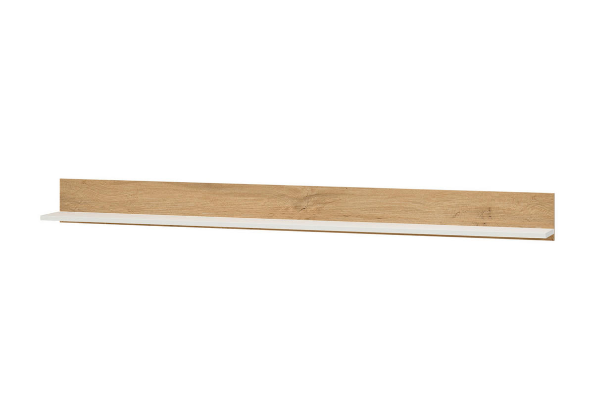 WANDBOARD Holzwerkstoff Weiß, Eiche Wotan  - Eiche Wotan/Weiß, Design, Holzwerkstoff (170/15/17cm) - Modante