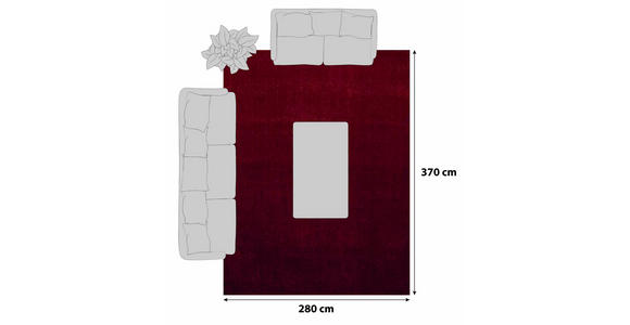 HOCHFLORTEPPICH 280/370 cm ATA 7000  - Rot, Design, Textil (280/370cm) - Novel