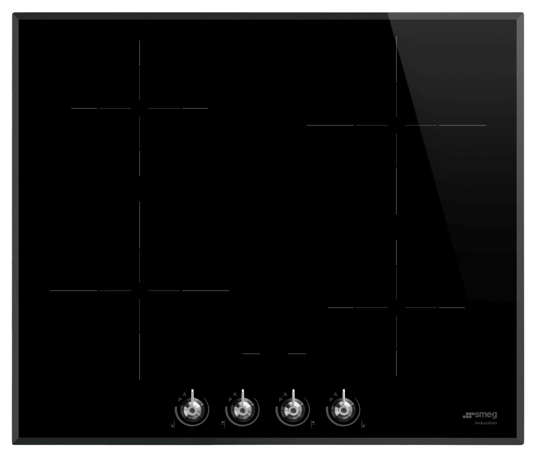 Smeg Induktionskochfeld Classici Schwarz 59.6x60x61 cm