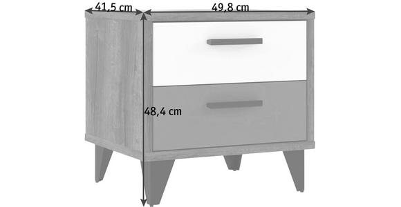 NACHTSCHRANK 49,8/48,4/41,5 cm  - Eichefarben/Schwarz, Design, Holzwerkstoff/Kunststoff (49,8/48,4/41,5cm) - Carryhome